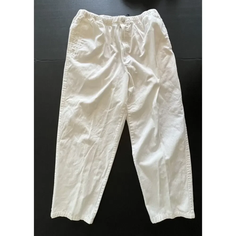 Nautica Pants Mens Size XL 100% Cotton Loose Fit Drawstring Sailing Old Money